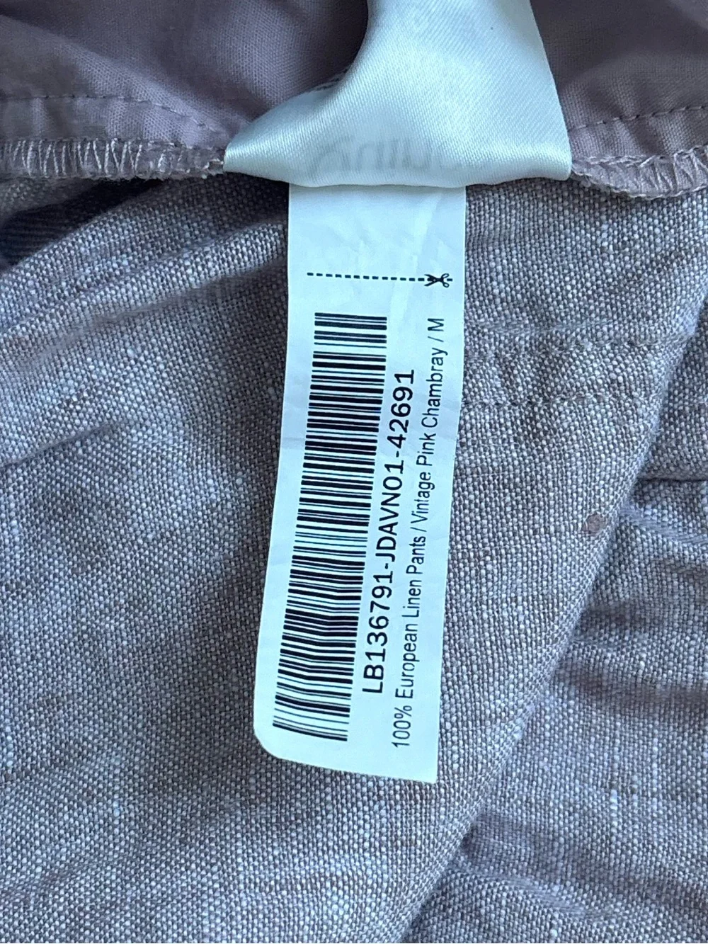 Quince 100% European Linen Pants Vintage Pink Chambray Medium